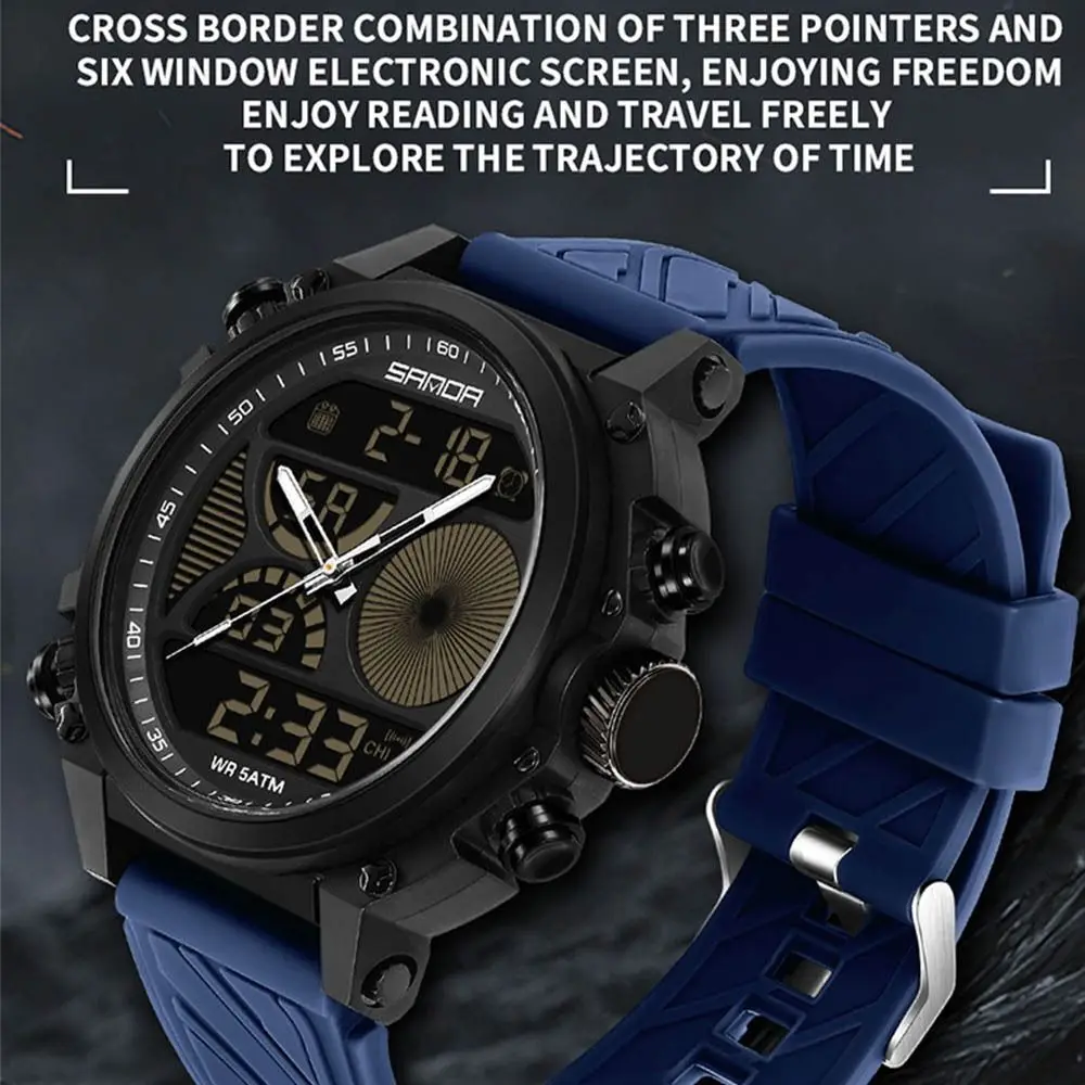 

Водонепроницаемые мужские кварцевые часы, серебристые спортивные электронные часы с большим циферблатом, креативный силиконовый ремешок, серебристые наручные часы
