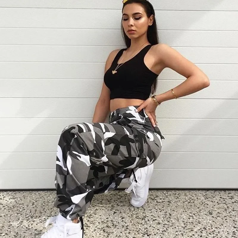 Street Fashion Camouflage Jeans Indie Loose Harem Pants Women Mid Waist Y2k Vintage 2021 New Spring Autumn Plus Size Trousers