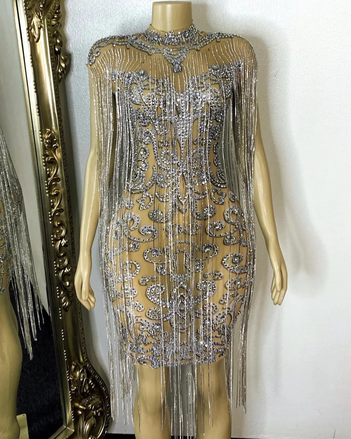 

Crystal Diamante Tassel Dress