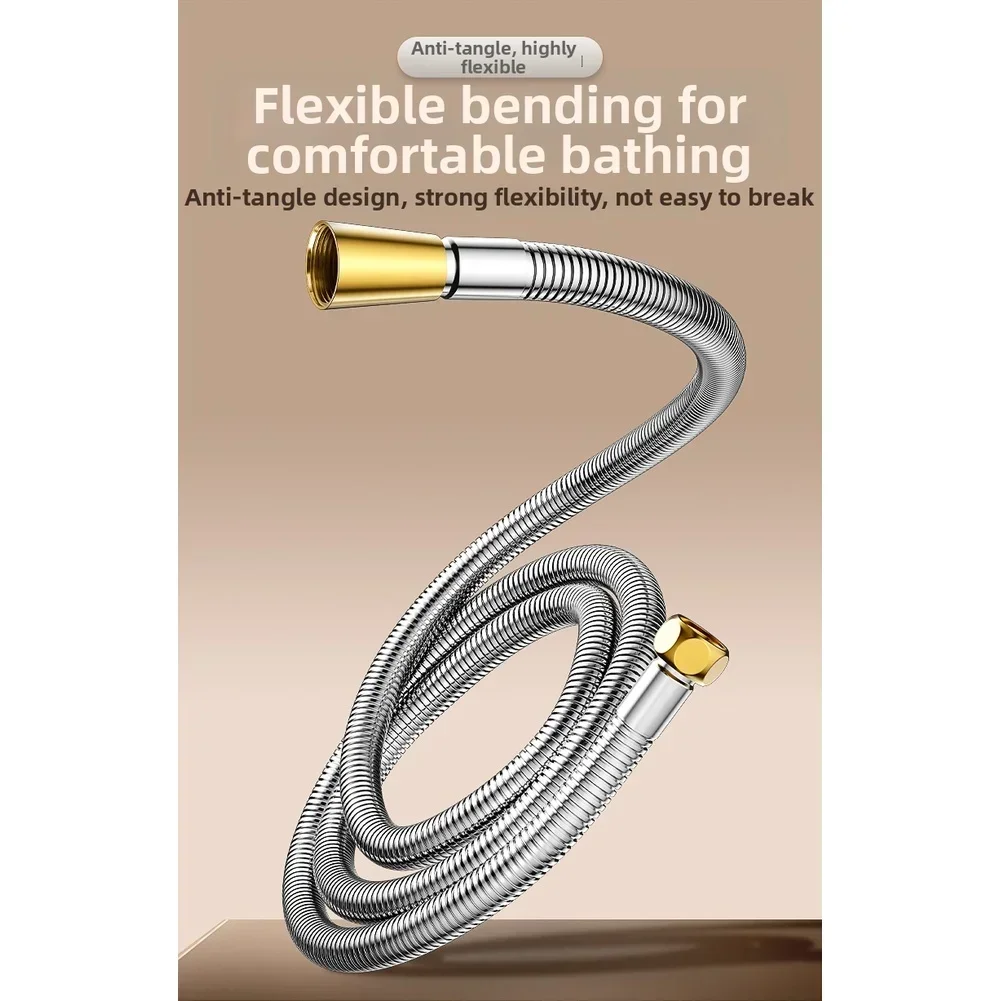 Explosion Proof Stainless Steel Hose Bathroom Shower 10mm Wide Water Outlet 304 Stainless Steel Solid Brass Fittings