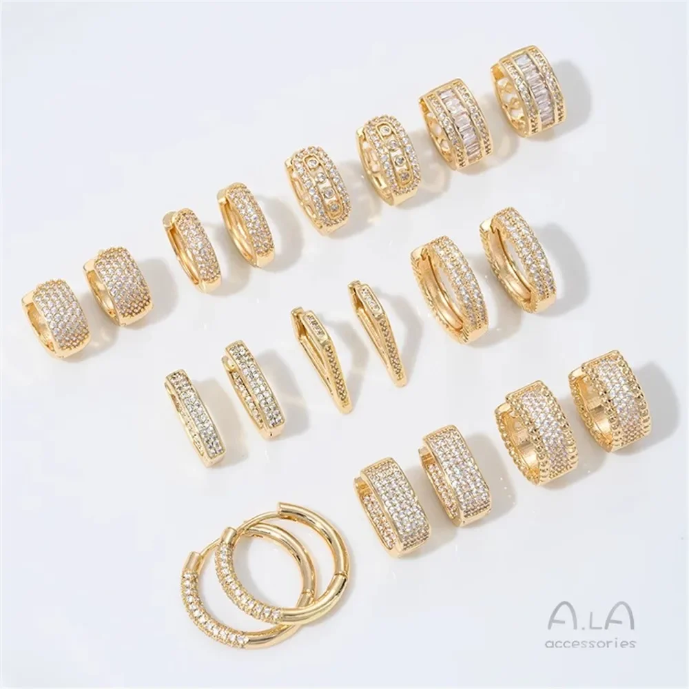 

14K Gold-plated Earring Light Luxury High-end Design Sense Sparkling Diamond Earrings Women's Unique Fashionable Elegant Earring