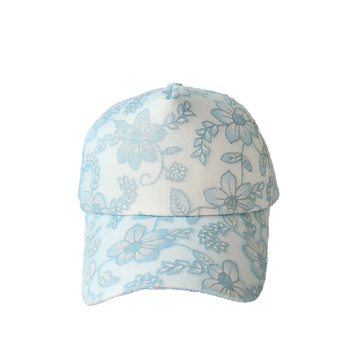 1 summer women\'s embroidered floral mesh breathable baseball cap, outdoor adjustable unstructured baseball cap