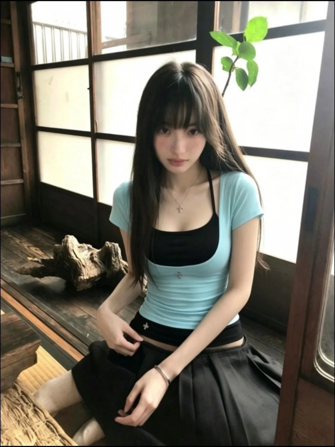 Dopamine Short Sleeve Neck Hanging T-Shirt Women's Sexy Waist-Cinching Summer New Design INS Style Top Skin-friendly Breathable