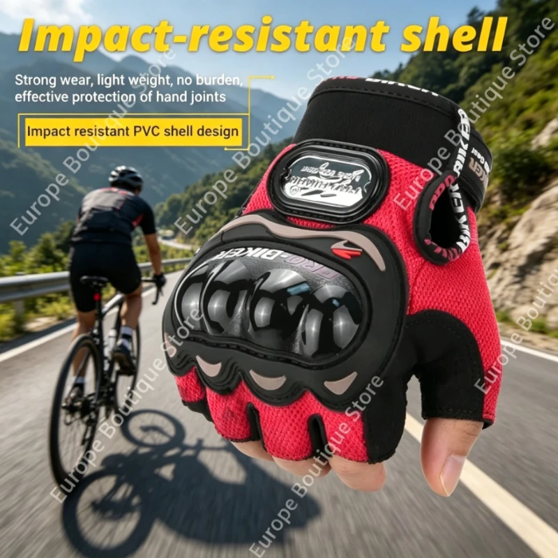 

2026 New Summer Short Finger Motorcycle Gloves Breathable Mesh Touch Screen Motorbike Motocross Racing Riding Gloves