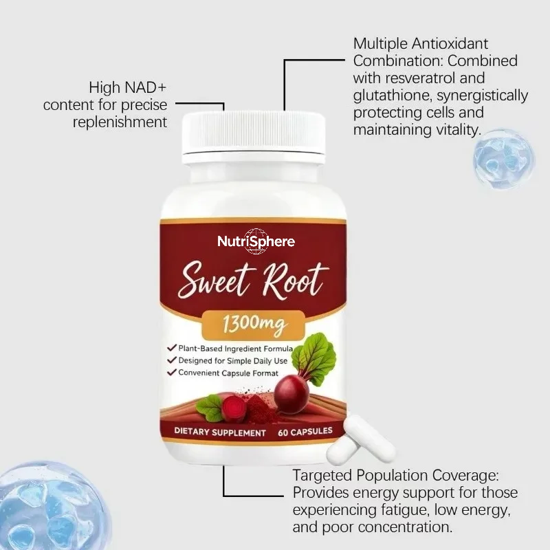 Beetroot 1300 Mg NAD Resveratrol Glutathione Antioxidant Cell Health Support