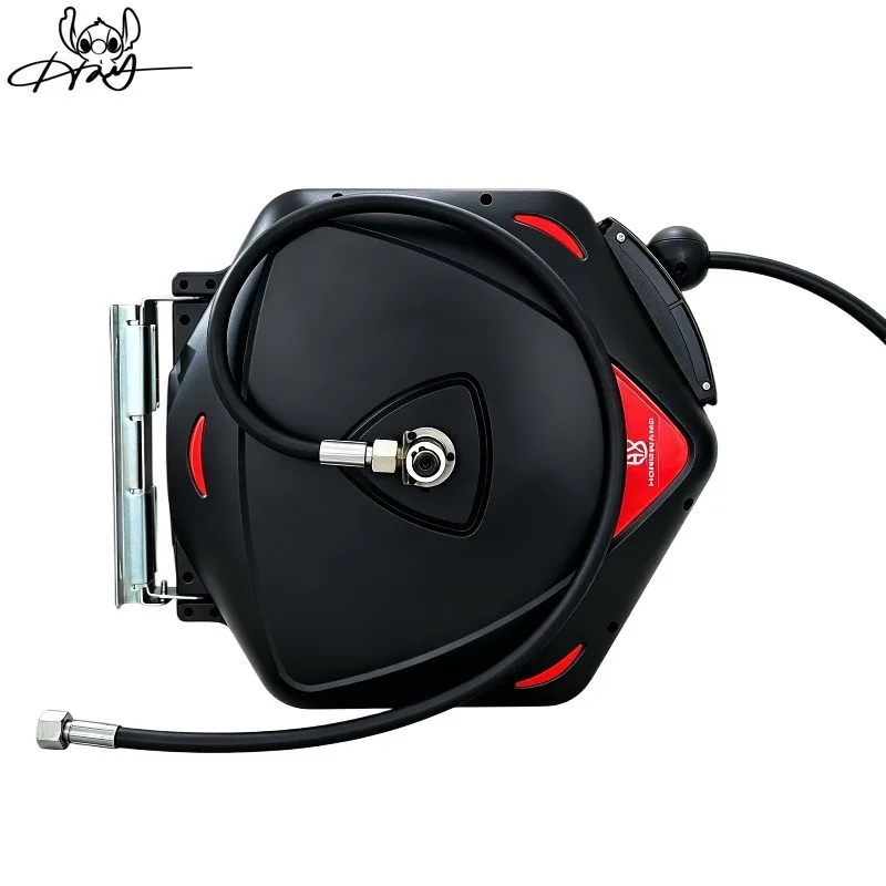 Automatic telescopic hose reel - 180 ° rotating wall-mounted unit for car washes and workshops (water/air/electricity/high press