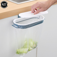 Garbage Bag Holder Kitchen Cabinet Door Basket Hanging Trash Can Waste Bin Garbage Rack Tool Storage Holder Kitchen Organizer