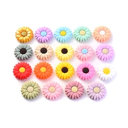 10Pc Food Grade Baby massaggiagengive Bead 30mm Cartoon Flower perline in Silicone per gioielli che fanno collana di dentizione fai da te catena di Clip per ciuccio