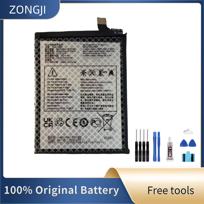 

Новая совместимая батарея ZONGJI для мобильного телефона Alcatel TLP048A8, 5000 мАч + инструменты