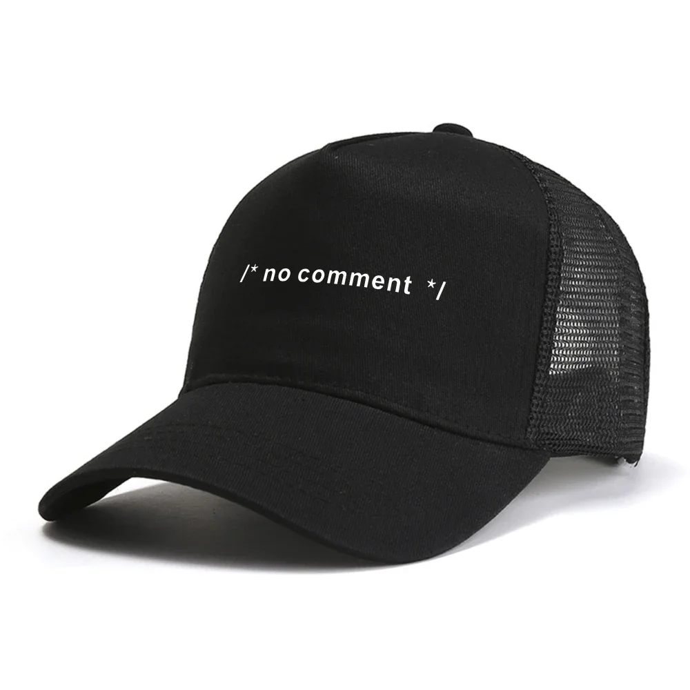Geek Joke Coding HTML CSS Developer Gift No Comment baseball Cap for Men Male Summer Casual snapback hat Breathable hats