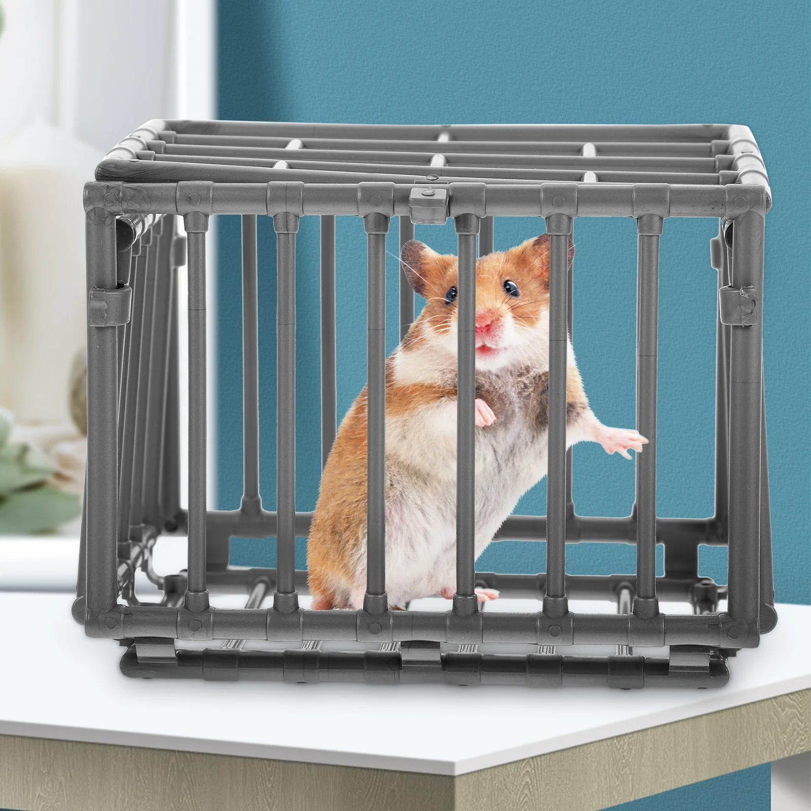 2 Pcs Beast Fence Model Decorative Mini Cage House DIY Tool Props Small Dog Toy Miniature Ornament