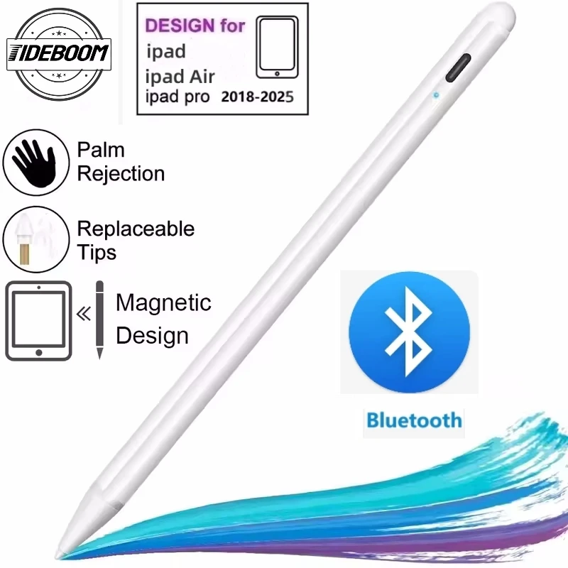 Lápiz óptico para iPad con rechazo de palma, carga Bluetooth, para Apple air Active Pencil Compatible con Apple iPad Pro 2018-2025