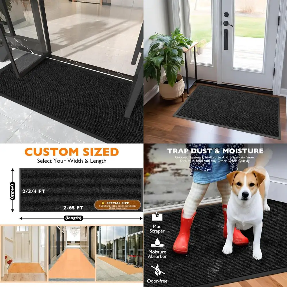 

Extra Large Heavy Duty Entrance Floor Mat - 2FT x 13FT Indoor Outdoor Dirt Trapper Commercial Mat