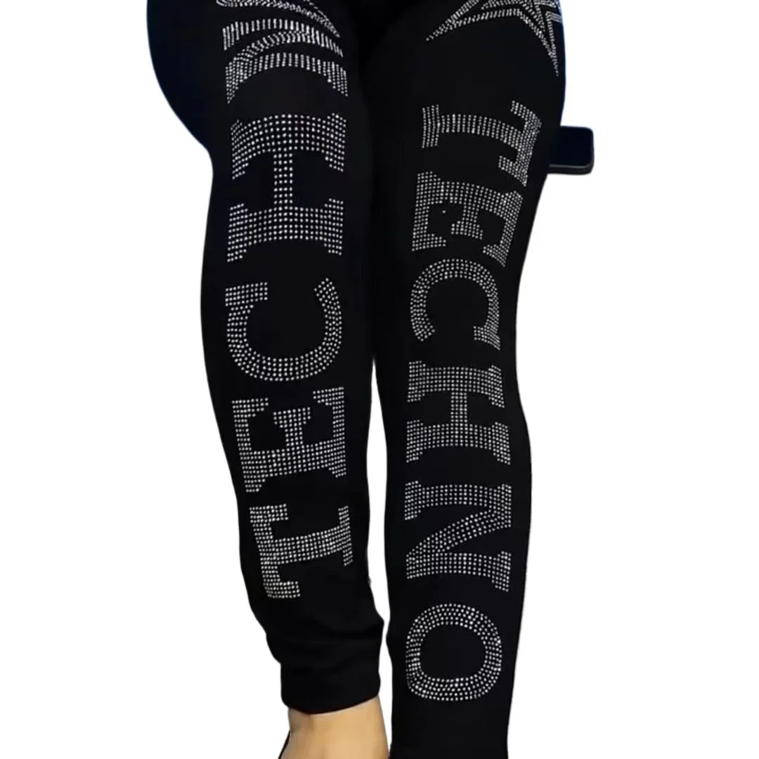 High waist high elastic slim fit leggings for fat women Trendy  Bright Diamond Casual Pants Sexy Shiny Tights Female Slim Tights