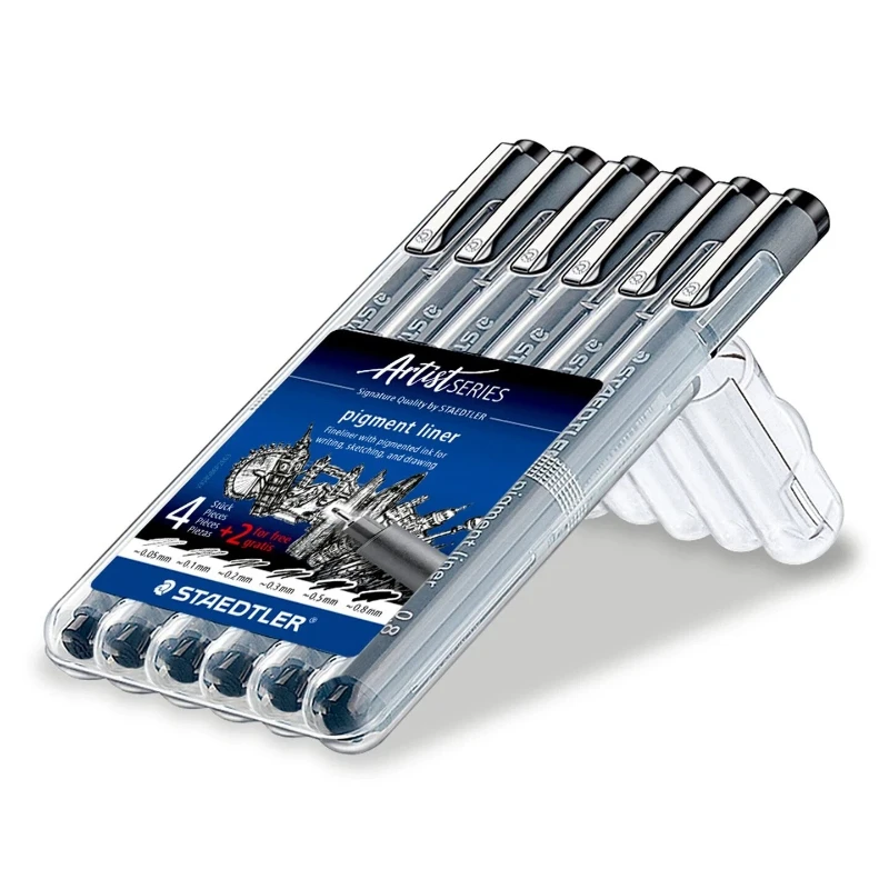 staedtler-–-stylo-a-pigments-noirs-6-pieces-plusieurs-tailles-de-pointes-ligne-fine-impermeable-pour-croquis-techniques-encre-papeterie-artistique