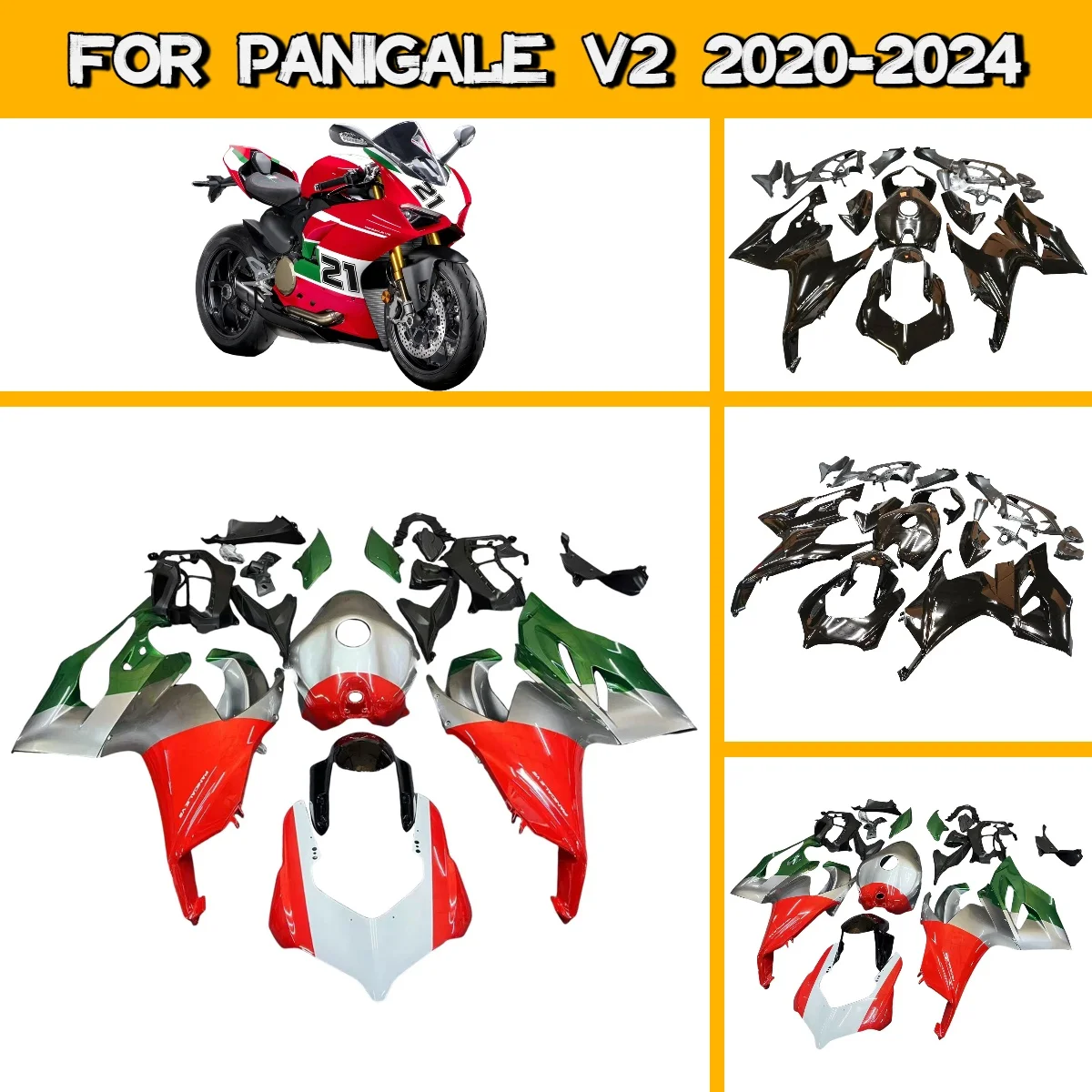 

For 2020-2024 Ducati Panigale V2 Easy Install Fairing Kit Body Work Perfect Fit 20-24 Panigale V2 ABS Plastic Fairings