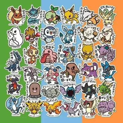 Anime Pokemon Pikachu Charizard Squirtle Hobby Series Valigia per laptop Adesivi carini Adesivi per frigorifero dei cartoni animati Collezione di giocattoli Regalo