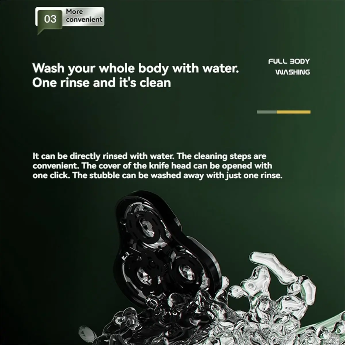 popop Digital Display Electric Shaver Rotary Two-Speed Adjustable Floating Head Wet-Dry Dual Use Shaver