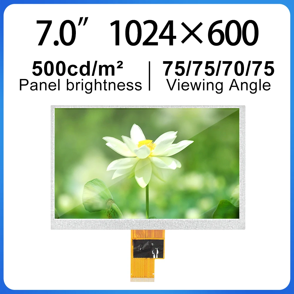 ZJ070NA-01P 7 inch 1024(RGB)×600 Resolution 500 Nits LCD Model for Android Tablet PC 1K HD Display Screen