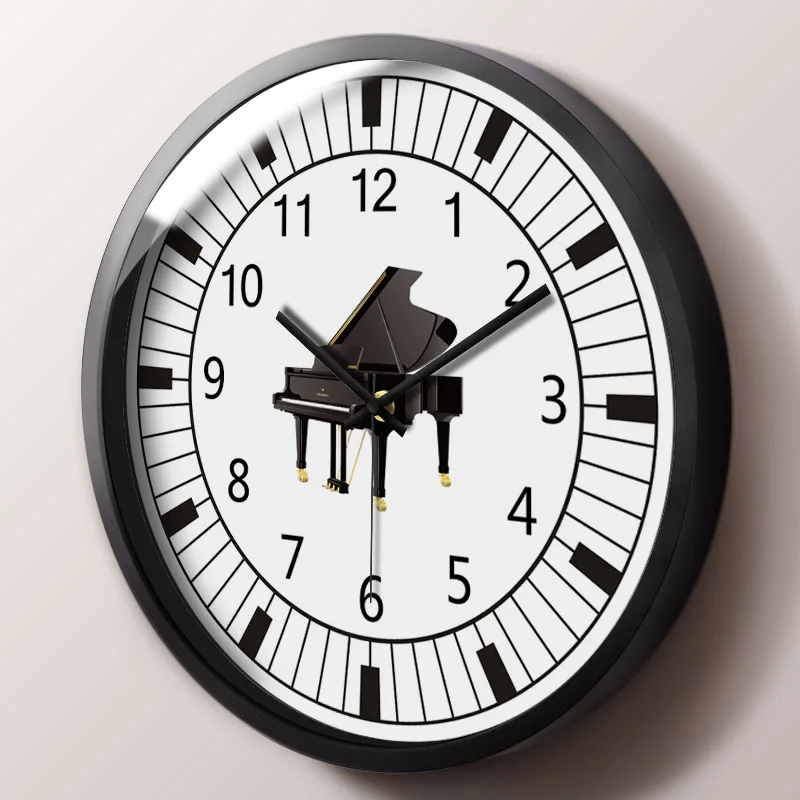 Creative piano drawing, silent hanging carillon, wall decoration, clock, school, music room, dance class, classroom, quartz