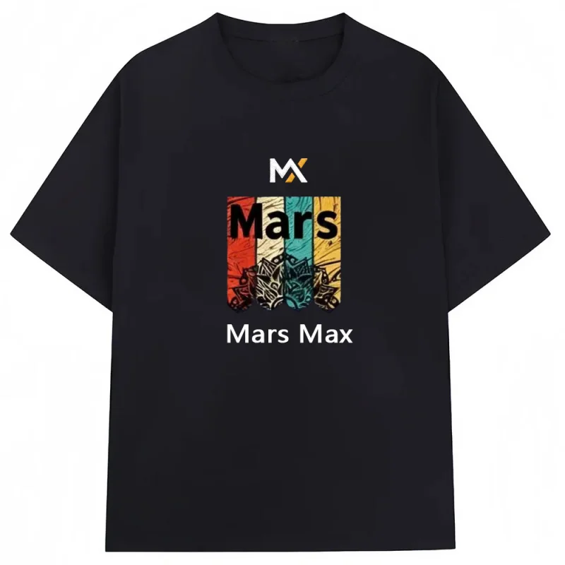 MarsMax Brand Bestseller Trend 100% Pure Cotton Versatile Men T-shirt Daily Street Sweat-absorbing Breathable Short Sleeve