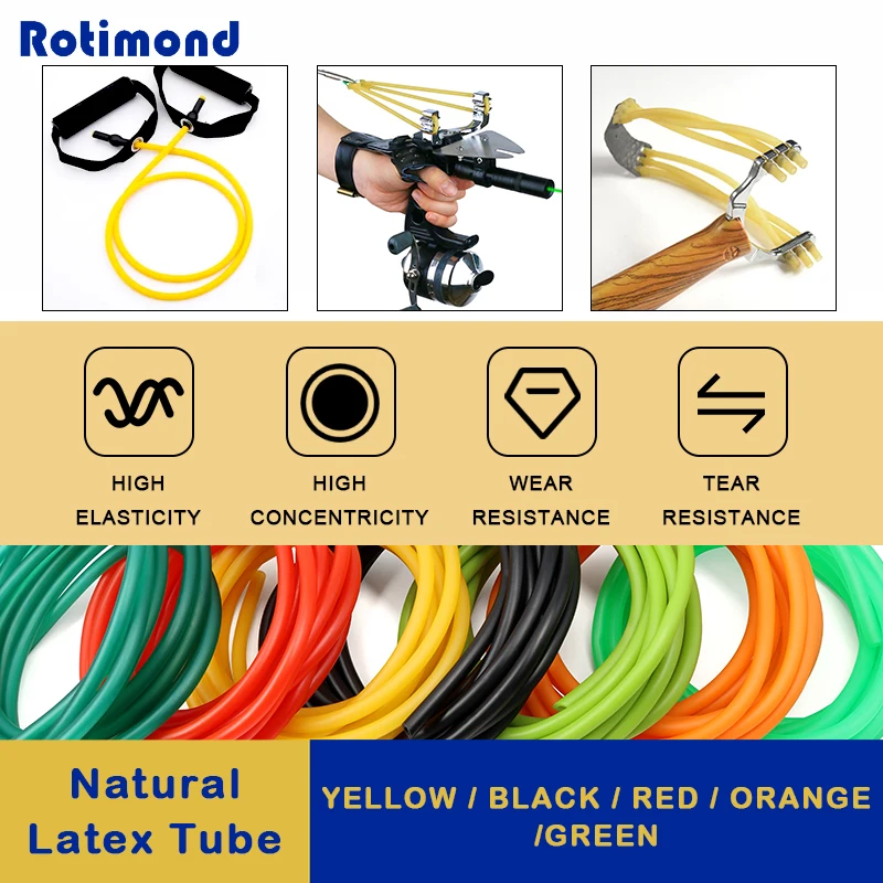 

1/3/5M Nature Latex Rubber Hoses Surgical Medical Speargun Band Rubber Hose Tension Belt Slingshot Catapult Tube Multi-colors
