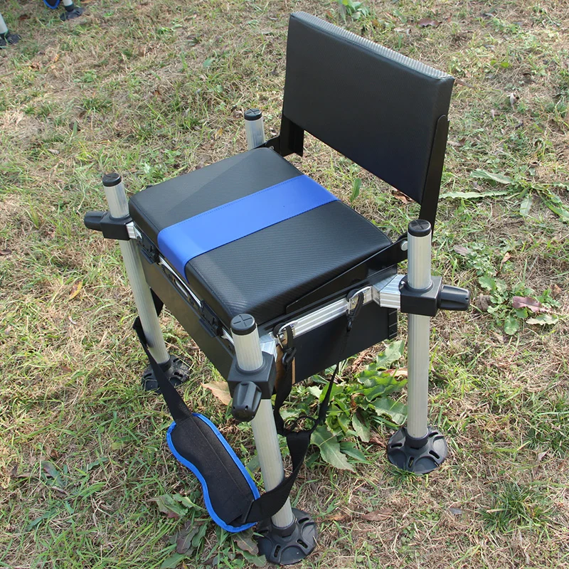 High Quality Seat Box Fishing Seat with Backrest Aluminum Fishing Feeder