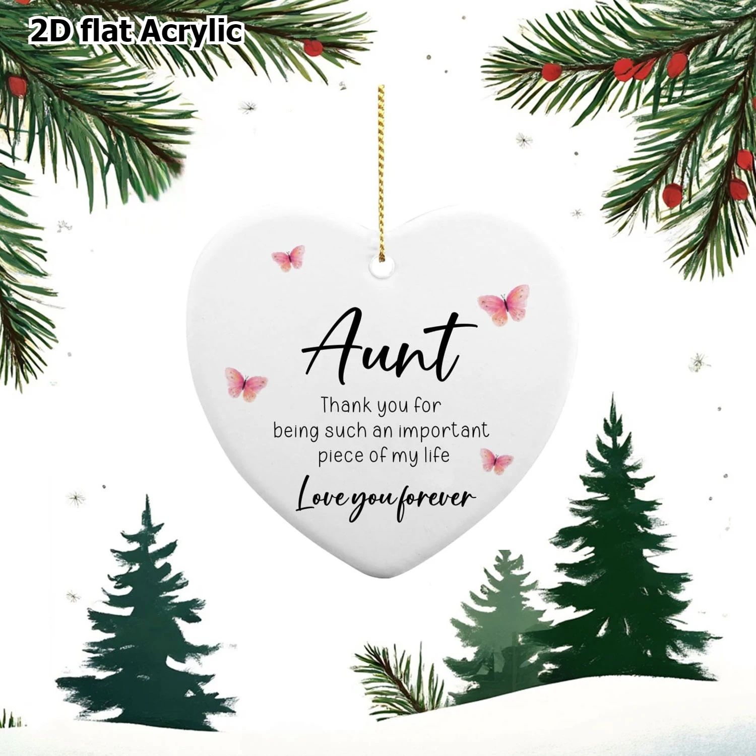 

2D планарный акриловый декоративный предмет, 1 шт., 3,35x3,15 дюйма, подарок для тети, сувенир на день рождения для тетицы