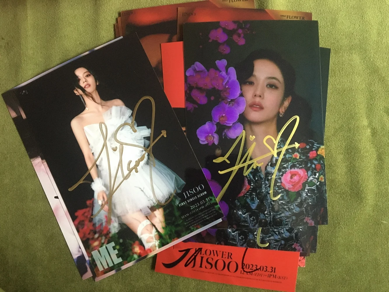 Подпись вручную JISOO Jisoo ME с автографом, фото 4*6, коллекция K-POP 2023A