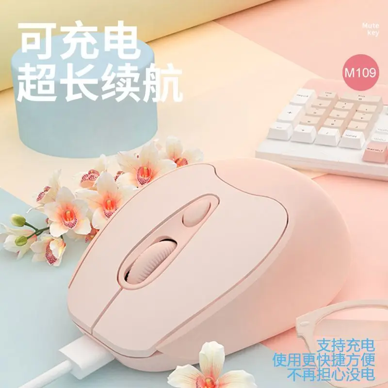 Cartoon Hello Kitty Wireless Mouse Mute Rechargeable Bluetooth Dual-Mode Office Computer Desktop Laptop Tablet Universal Kawaii