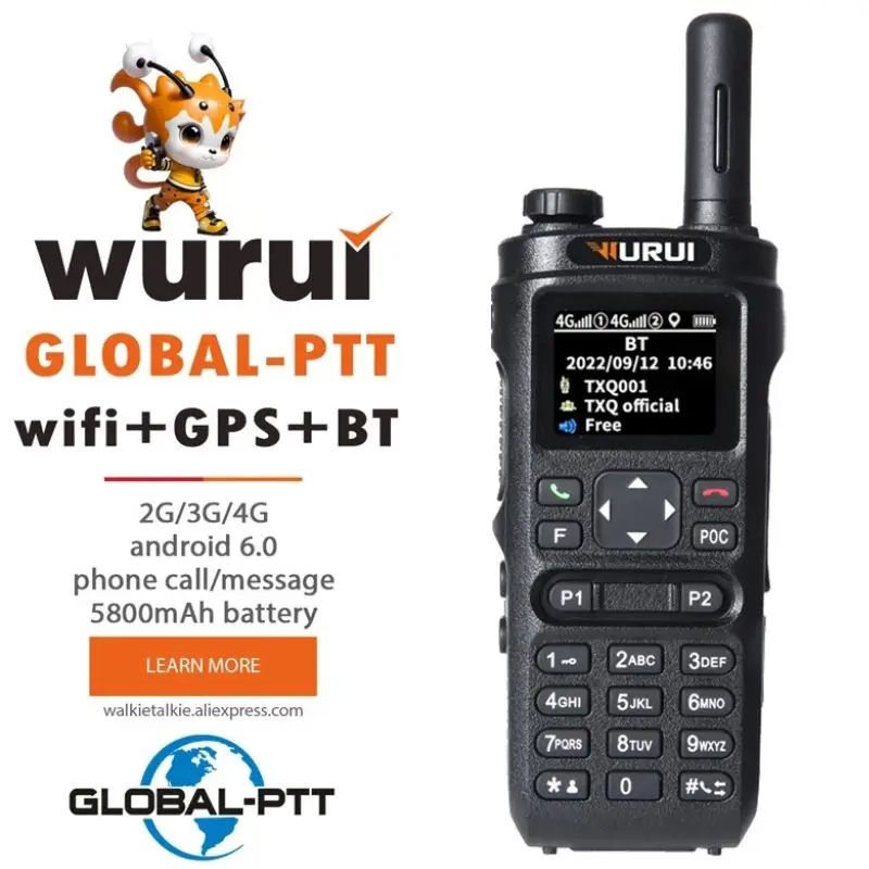 Wurui global-ptt N98 4g walkie talkie poc zello radios ham long range Amateur professional mobile phones Car police two-way