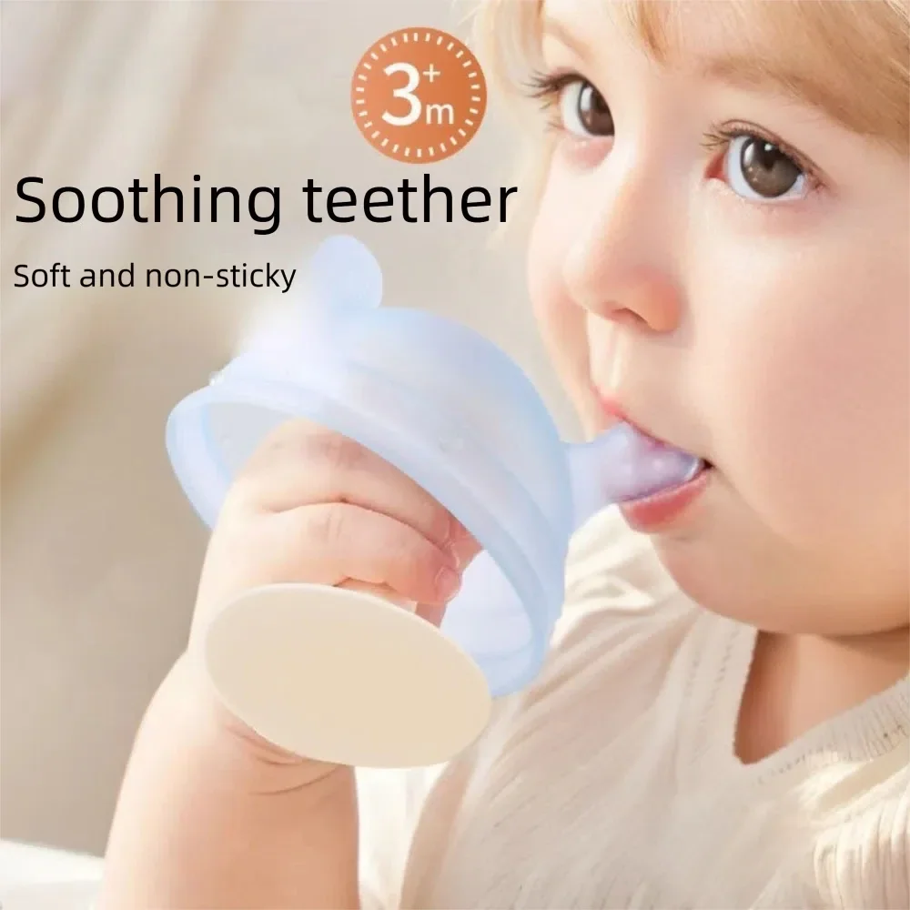 New Silicone Baby Mushroom Teether Soft Snack Bowl Baby Teething Toys Anti-hand Sucking Multi-color Teething Stick Chew Gum