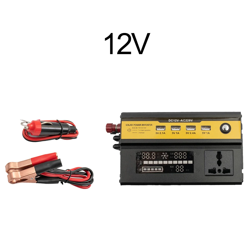 Sine Wave Car Inverter Solar Inverter 12V-220V High Power Light Parts Power Inverter 24V-220V 5000W Accessories