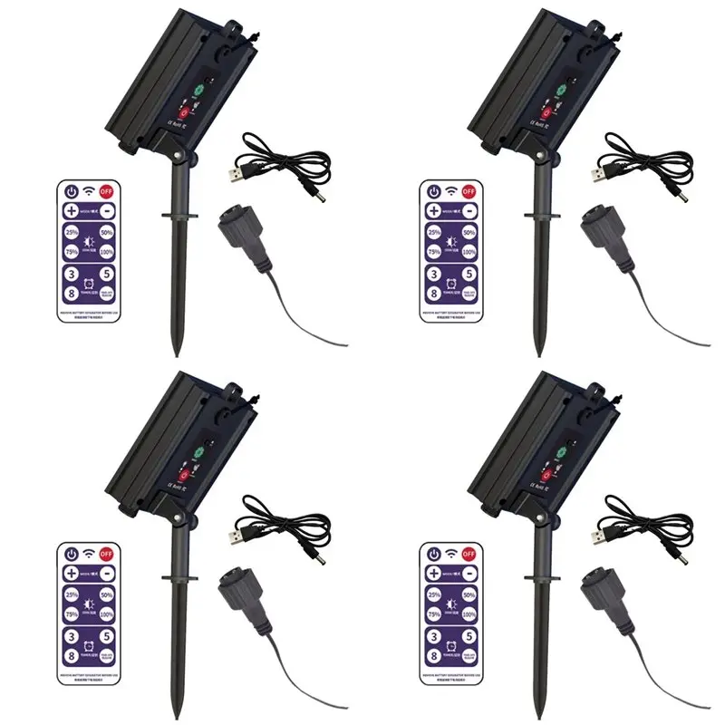 ABSE-4X Solar Battery Box Kit Pack Powered Lithium Panel Light With Remote Control For Led String Strip Lamp 24V DIY