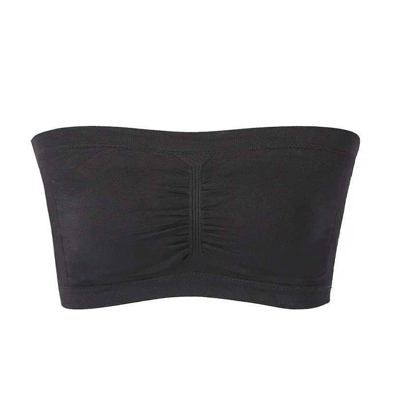 3pcs Women's Bra Plus Size Strapless Bra Thin Removable Chest Cushion Top Stretchy Seamless Invisible Bra S-6XL