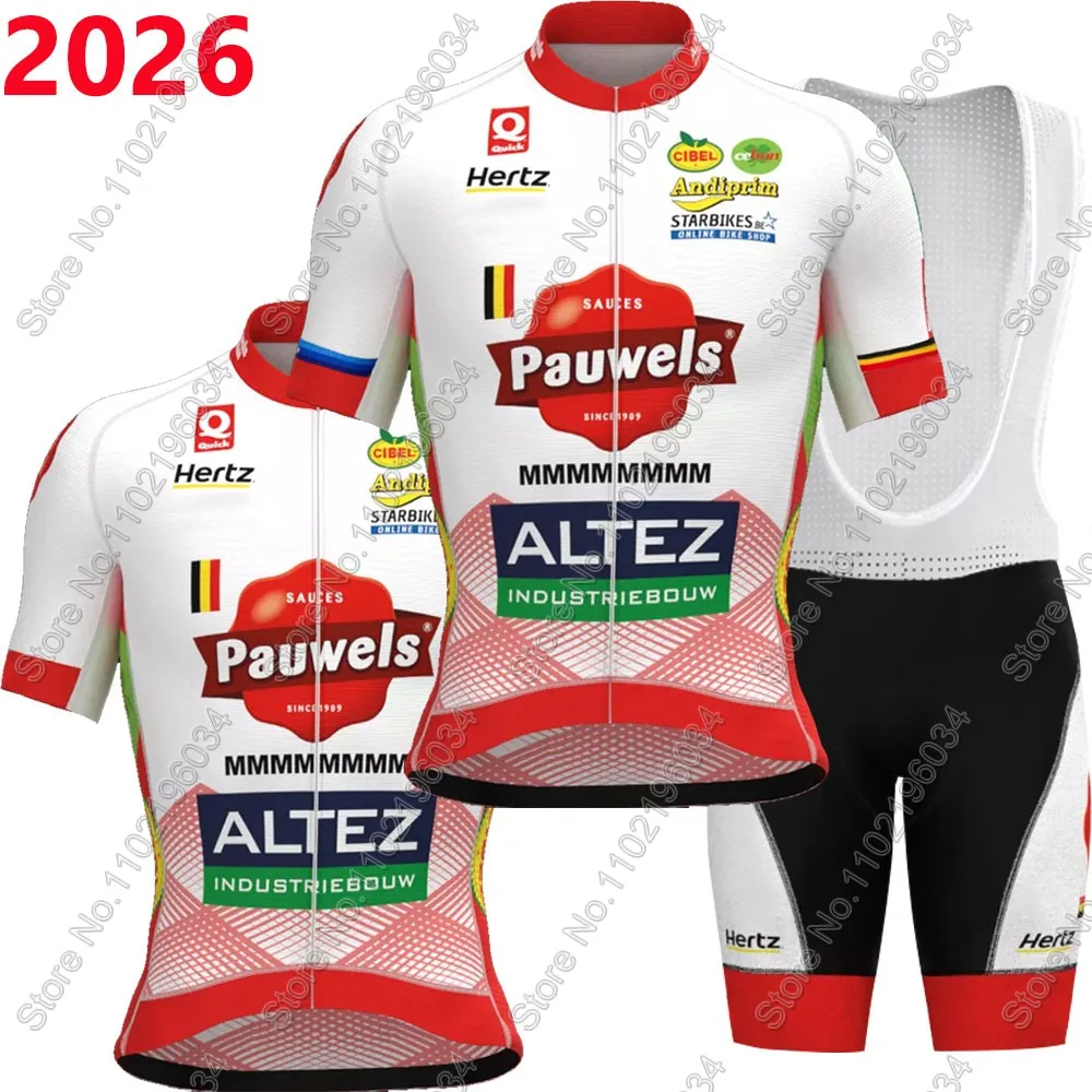 

2026 Pauwels Sauzen - Bingoal Cycling Jersey Set Belgium Bicycle Clothing Road Bike Shirts Suit Bicycle Bib MTB Ropa Maillot
