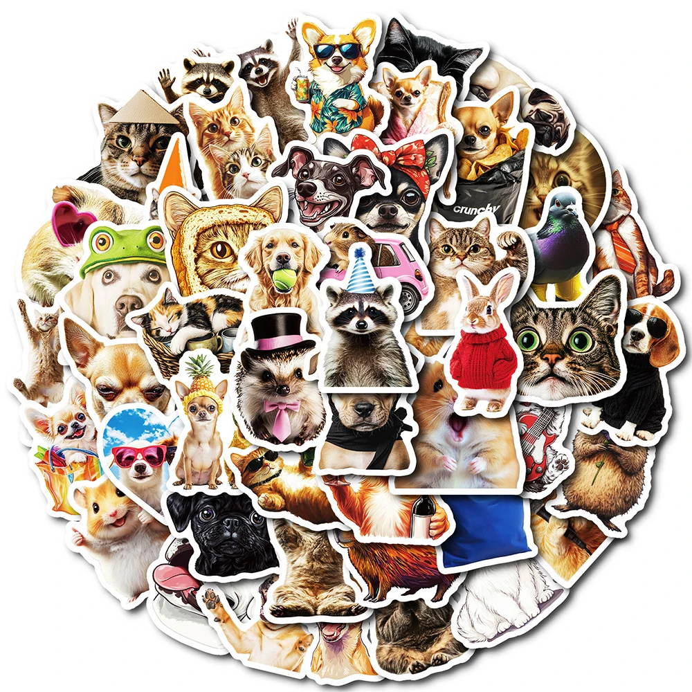 10/30/50PCS Mix Animal Funny Dog Cat Meme Stickers DIY Notebook Laptop Phone Suitcase Fridge Decoration Sticker Kid Classics Toy