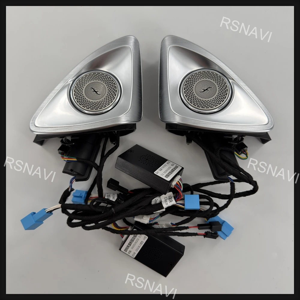 4D Rotating Tweeter Speakers with Ambient Lights for Mercedes-Benz C-Class W205 GLC X253 2015-2021 Standard Version Retrofit Kit