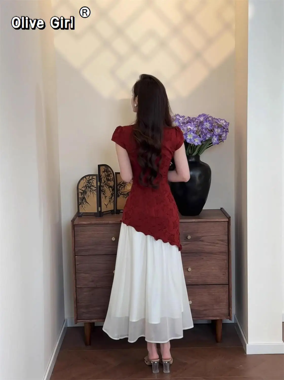 فستان صيفي 2025 الملابس الصينية التقليدية تشيباو التطريز الربط وهمية قطعتين فستان تشيباو أنيق شيونغسام #6