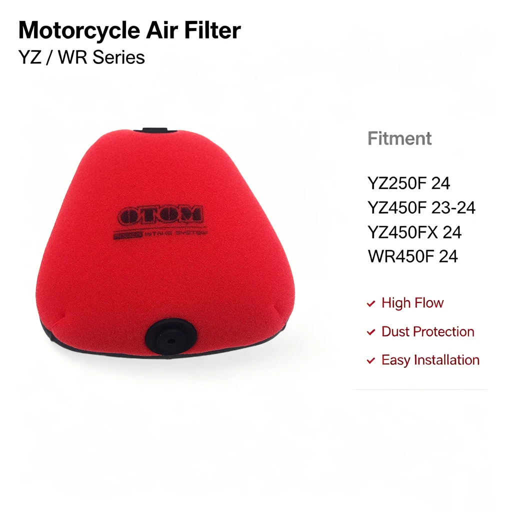 Motorcycle Air Filter Cleaner Dual Foam Sponge Filtration Element washable reusable For YAMAHA YZ250F YZ450F YZ450FX WR450F 2024