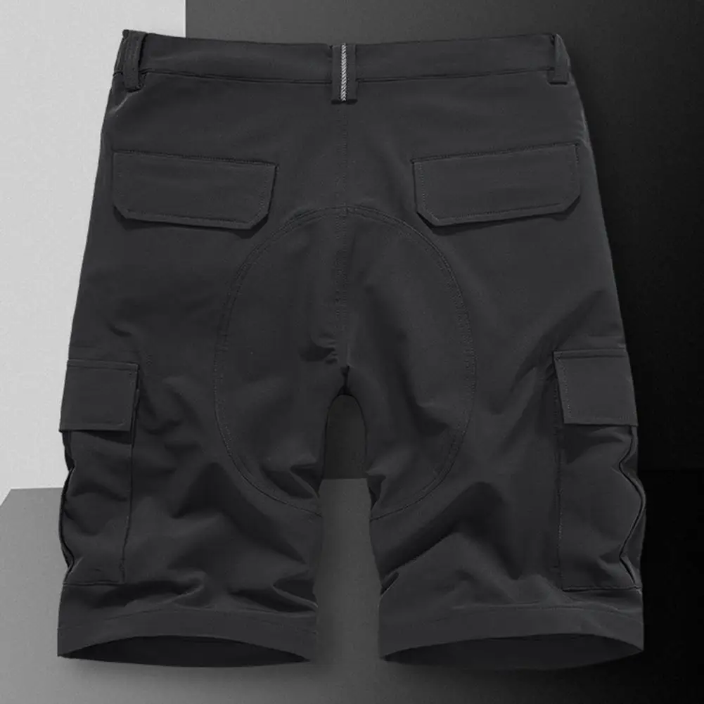 Elastic Waistband Shorts Men's Elastic Waist Cargo Pants with Multiple Pockets Zipper Closure Comfortable Stylish for Everyday