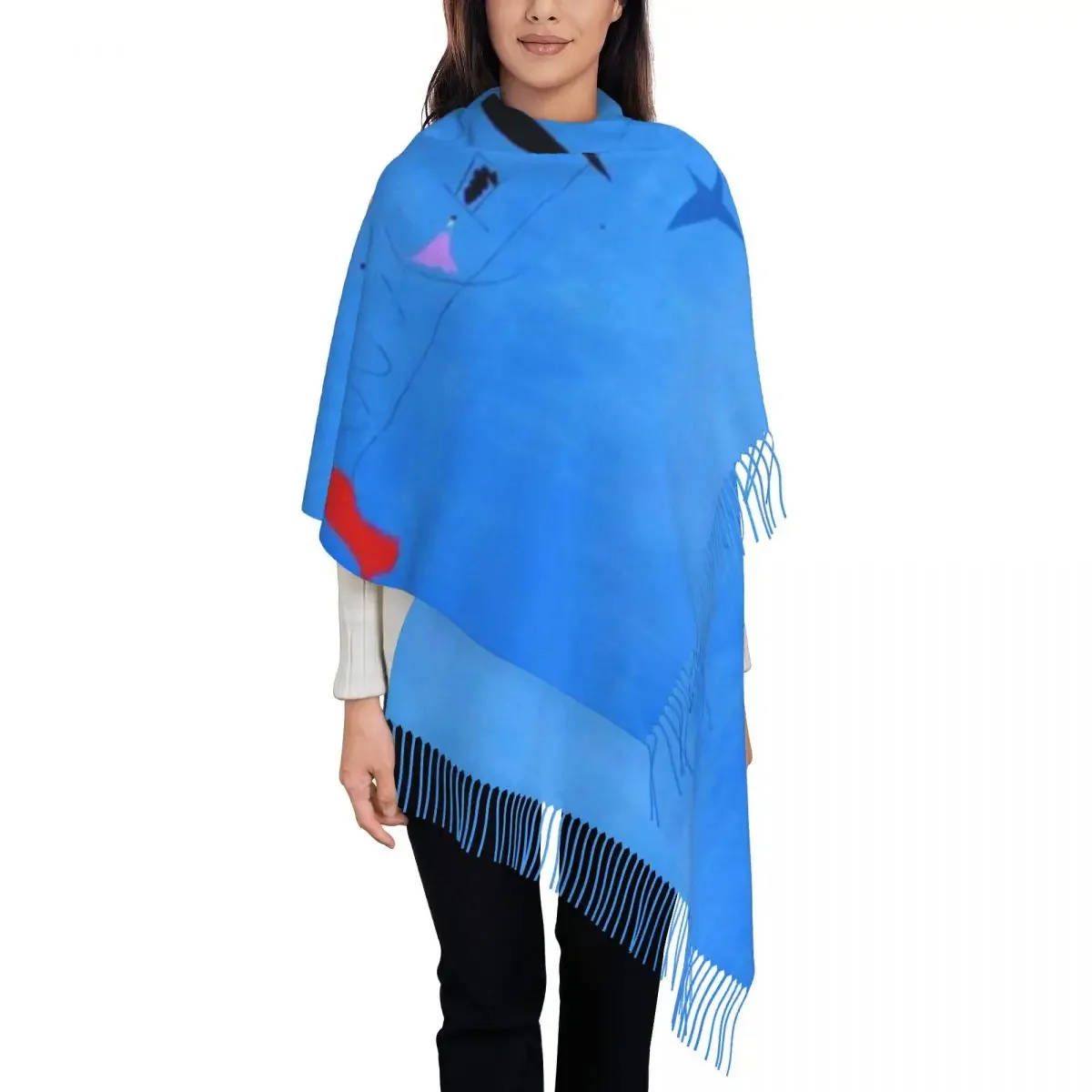 Custom Printed Painting Blue By Joan Miro Scarf Men Women Winter Warm Scarves Abstract Art Shawl Wrap