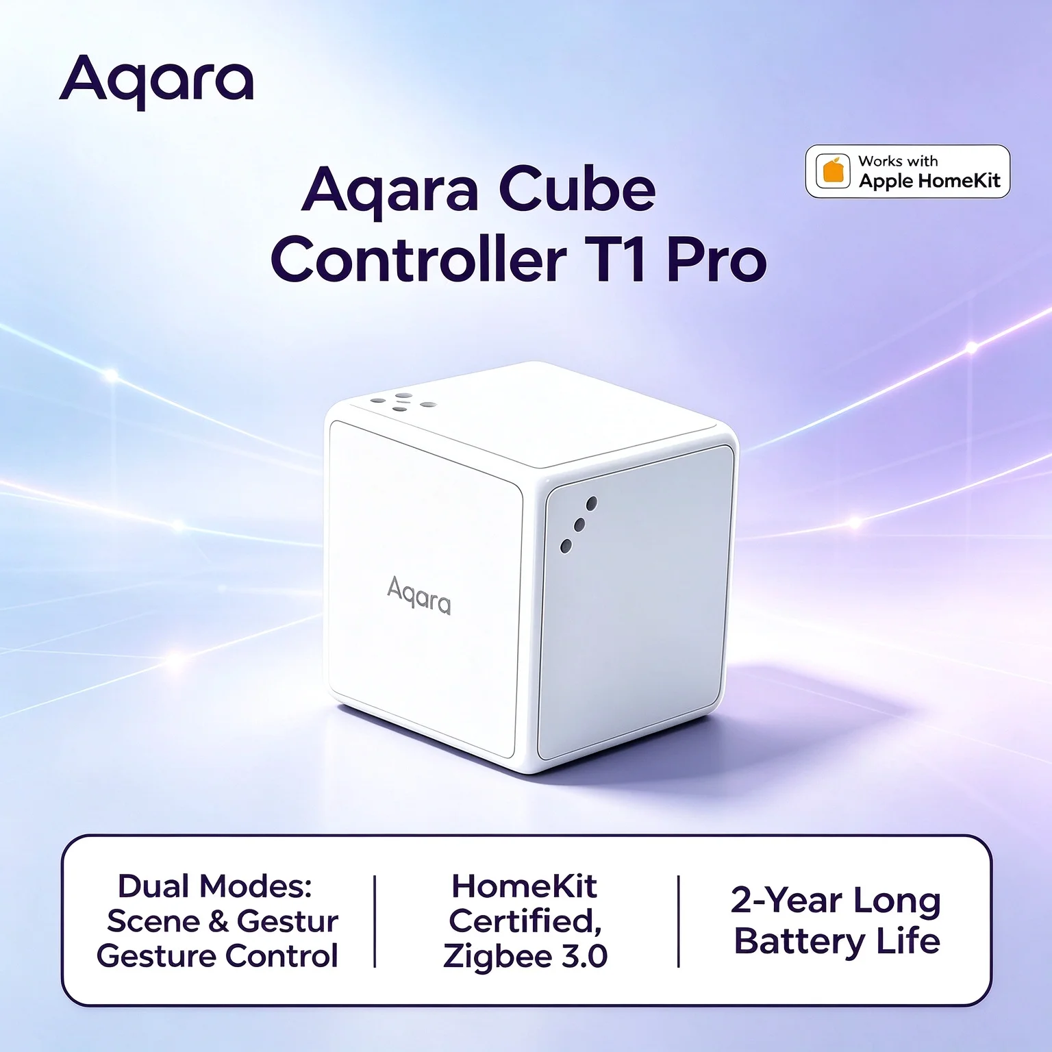 Aqara Magic Cube T1 Pro Controller Zigbee3.0 6 Sides Multifunctional Wireless Remote Control Smart Home Work with HomeKit APP