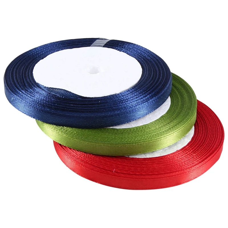 1Set (25 Yards/Roll) Satin Ribbon Wholesale Gift Packing Christmas Decorate Manual DIY Ribbons Fabric