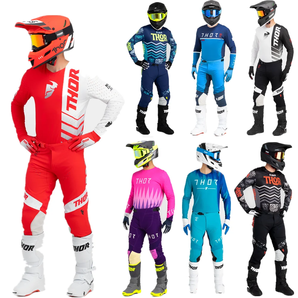 Black Gold thor mx 2025 fh Motocross Gear Set Prime Pro MX Jersey Set Dirt Bike Clothing Motorcycle Racing Suit