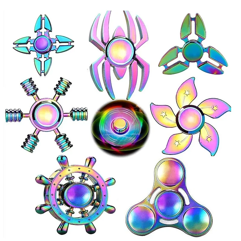 New Metal Fidget Spinner Toys AntiStress Alloy Finger Gyro R188 Fingertip Adult Hand Toy 60-65mm Fidget Spinner