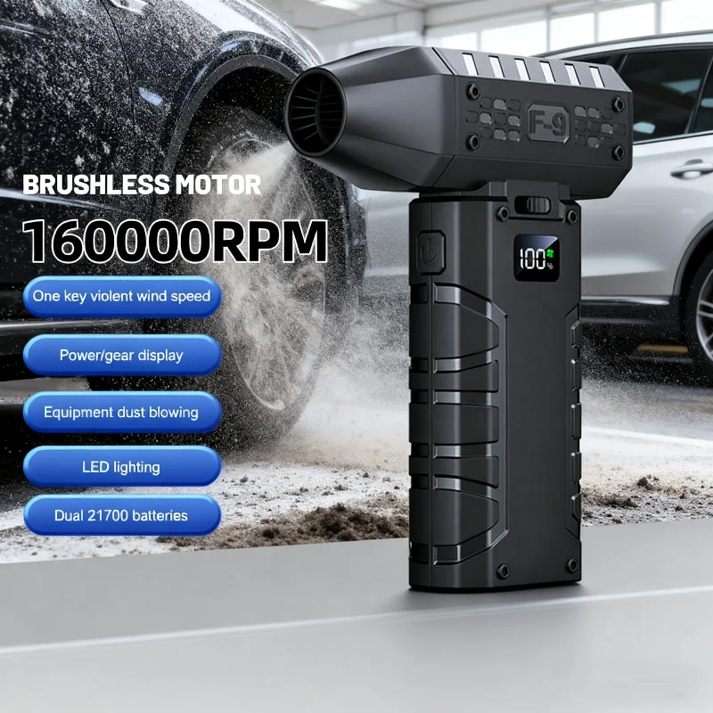 

160000RPM Pocket Dust Blower Mini Turbo Jet Fan Rechargeable Blower 52m/s Turbo Violent Fan Powerful Air Blower Cleaning Tools