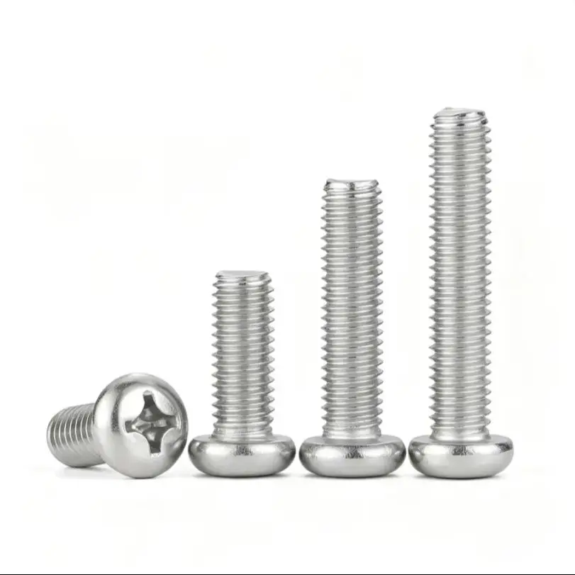 20/100/200pcs Cross Phillips Pan Round Head With Washer Collar Screw Bolt M3 M3.5 304 A2 Stainless Steel