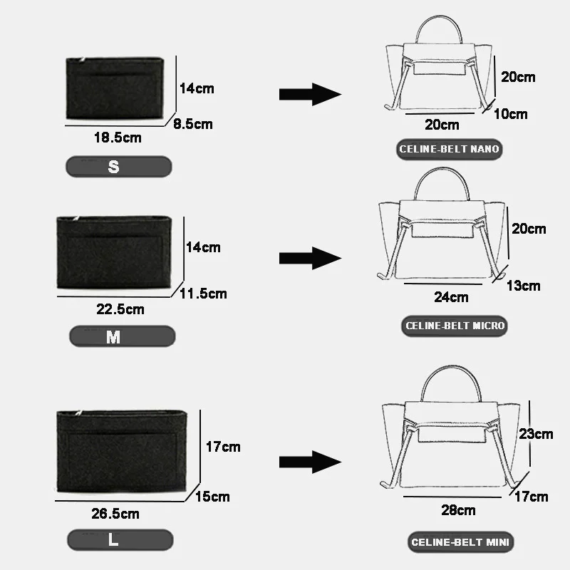 

Только распродажа, внутренняя часть, подходит для пояса Celine, сумка для сома, фетровый органайзер, сумка-вставка, кошелек, сумка для хранения косметики