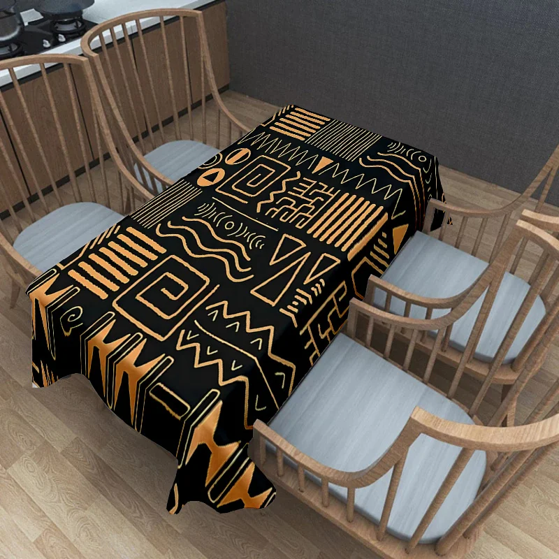 Jit, 1 piece, polyester tablecloth, classical totem pattern tablecloth, retro ethnic style tablecloth.PMJ